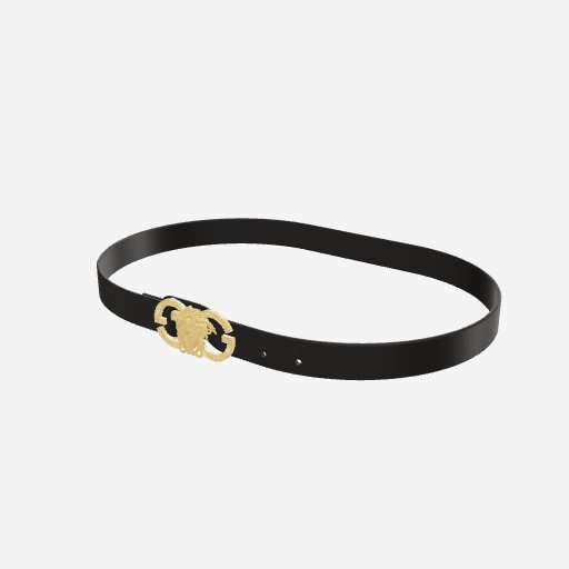 the leather belt with its buckle, rendered from the 3D model