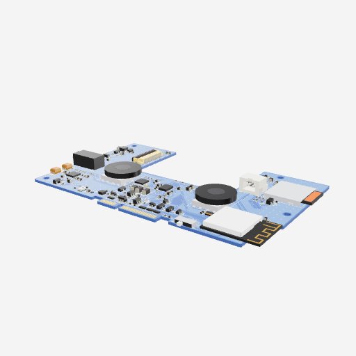 the main board on its own: the processor module, antenna, display connector and two dials