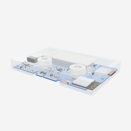 the standard cassette case in clear resin around its board